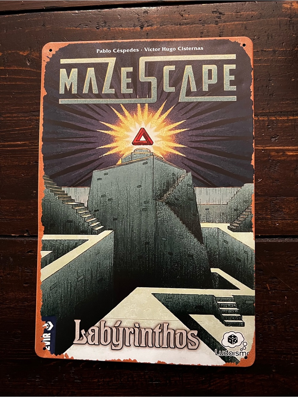 Mazescape Labyrinthos Game Box Art Metal Sign (New)